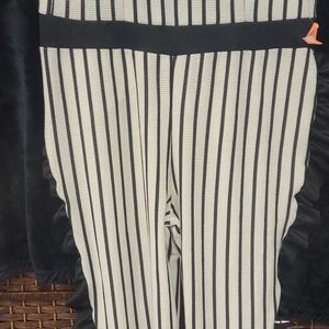 Black and white stripe pants jumpsuit